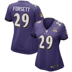 Justin Forsett Baltimore Ravens Women's Patch Game Jersey - Purple 2019