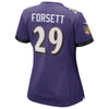Image of Justin Forsett Baltimore Ravens Women's Patch Game Jersey - Purple 2019