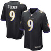 Image of Justin Tucker Baltimore Ravens Youth Alternate Game Jersey - Black 2019