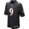 Image of Justin Tucker Baltimore Ravens Youth Alternate Game Jersey - Black 2019