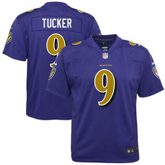 Justin Tucker Baltimore Ravens Youth Color Rush Game Jersey - Purple 2019