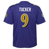 Image of Justin Tucker Baltimore Ravens Youth Color Rush Game Jersey - Purple 2019