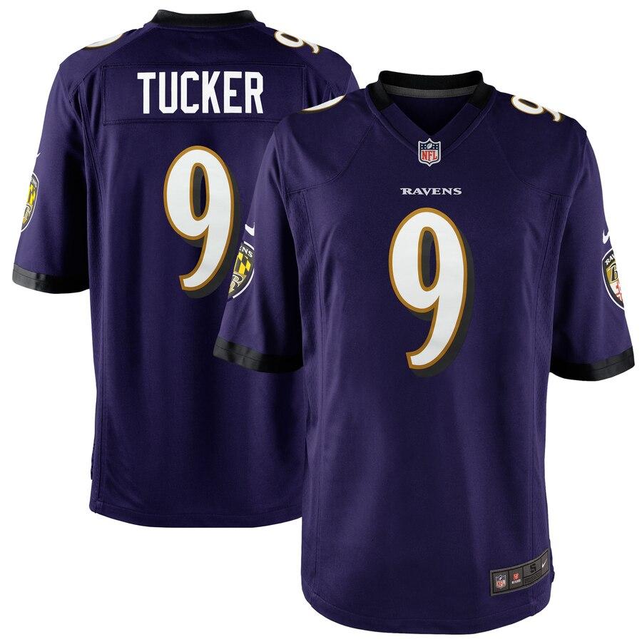 Justin Tucker Baltimore Ravens Youth Team Color Game Jersey - Purple 2019