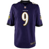 Image of Justin Tucker Baltimore Ravens Youth Team Color Game Jersey - Purple 2019