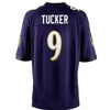 Image of Justin Tucker Baltimore Ravens Youth Team Color Game Jersey - Purple 2019
