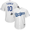 Image of Justin Turner Los Angeles Dodgers Majestic World Series Cool Base Player Jersey – White 2019