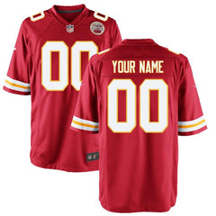 Kansas City Chiefs Youth Custom Game Jersey - Red 2019