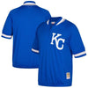 Image of Kansas City Royals Mitchell &amp; Ness Cooperstown Collection Mesh Batting Practice Quarter-Zip Jersey - Royal 2019