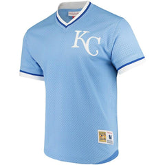 Kansas City Royals Mitchell & Ness Mesh V-Neck Jersey – Light Blue 2019