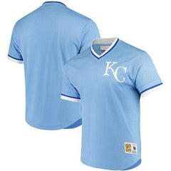 Kansas City Royals Mitchell &amp; Ness Mesh V-Neck Jersey – Light Blue 2019