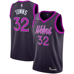 Karl-Anthony Towns Minnesota Timberwolves City Edition Swingman Jersey – Purple 2019