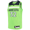 Image of Karl-Anthony Towns Minnesota Timberwolves Youth Swingman Jersey - Neon Green 2019