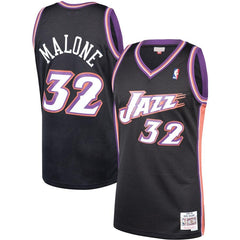 Karl Malone Utah Jazz Mitchell &amp; Ness 1998-99 Hardwood Classics Swingman Jersey – Black 2019