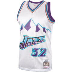 Karl Malone Utah Jazz Mitchell & Ness Hardwood Classics Platinum Swingman Jersey 2019