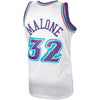 Image of Karl Malone Utah Jazz Mitchell &amp; Ness Hardwood Classics Platinum Swingman Jersey 2019