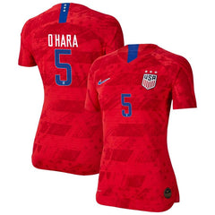 Kelley O'Hara USWNT Women's 2019 Away Vapor Player Jersey – Red 2019