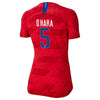 Image of Kelley O'Hara USWNT Women's 2019 Away Vapor Player Jersey – Red 2019