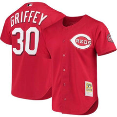 Ken Griffey Jr. Cincinnati Reds Mitchell &amp; Ness Fashion Cooperstown Collection Mesh Batting Practice Jersey - Red 2019