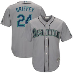 Ken Griffey Jr. Seattle Mariners Majestic Alternate Cool Base Player Jersey - Gray 2019