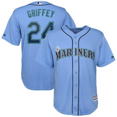 Ken Griffey Jr. Seattle Mariners Majestic Official Cool Base Player Jersey - Light Blue 2019