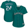 Image of Ken Griffey Jr. Seattle Mariners Majestic Women's Cool Base Player Jersey - Aqua 2019