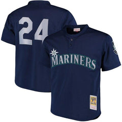 Ken Griffey Jr. Seattle Mariners Mitchell &amp; Ness Cooperstown Collection Mesh Batting Practice Jersey - Navy 2019