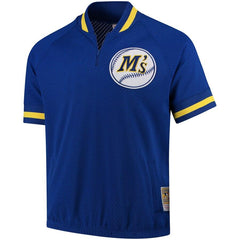 Ken Griffey Jr. Seattle Mariners Mitchell & Ness Cooperstown Collection Mesh Batting Practice Quarter-Zip Jersey - Royal 2019