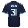 Image of Kevin Byard Tennessee Titans Youth Game Jersey – Navy 2019