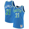 Image of Kevin Garnett Minnesota Timberwolves Mitchell &amp; Ness 1995-96 Hardwood Classics Swingman Jersey – Blue 2019
