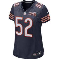 Khalil Mack Chicago Bears Women's 100th Season Game Jersey – Navy 2019