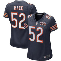 Khalil Mack Chicago Bears Women's 100th Season Game Jersey – Navy 2019