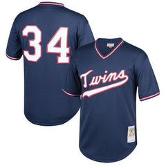 Kirby Puckett Minnesota Twins Mitchell &amp; Ness Youth Cooperstown Collection Mesh Batting Practice Jersey – Navy 2019