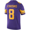 Image of Kirk Cousins Minnesota Vikings Color Rush Vapor Untouchable Limited Jersey – Purple 2019