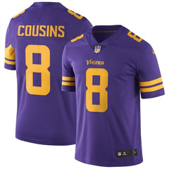 Kirk Cousins Minnesota Vikings Color Rush Vapor Untouchable Limited Jersey – Purple 2019