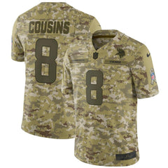 Kirk Cousins Minnesota Vikings Salute to Service Limited Jersey – Camo 2019