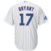 Image of Kris Bryant Chicago Cubs Majestic Home 2016 World Series Champions Team Logo Patch Player Jersey - White 2019