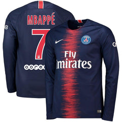 Kylian Mbappe Paris Saint-Germain Replica Home Long Sleeve Jersey – Navy 2019