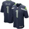 Image of L.J. Collier Seattle Seahawks 2019 NFL Draft First Round Pick Game Jersey – Navy 2019
