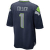 Image of L.J. Collier Seattle Seahawks 2019 NFL Draft First Round Pick Game Jersey – Navy 2019