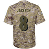Image of Lamar Jackson Baltimore Ravens Youth Salute to Service Game Jersey - Camo 2019