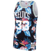 Image of Larry Bird Boston Celtics Mitchell &amp; Ness Floral Fashion 1985-86 Hardwood Classics Swingman Jersey – Black 2019