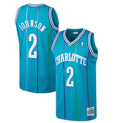 Larry Johnson Charlotte Hornets Mitchell &amp; Ness 1992-93 Hardwood Classics Swingman Jersey - Teal 2019