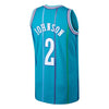 Image of Larry Johnson Charlotte Hornets Mitchell &amp; Ness 1992-93 Hardwood Classics Swingman Jersey - Teal 2019