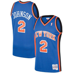 Larry Johnson New York Knicks Mitchell &amp; Ness 1991-92 Hardwood Classics Swingman Jersey – Blue 2019