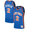Image of Larry Johnson New York Knicks Mitchell &amp; Ness 1991-92 Hardwood Classics Swingman Jersey – Blue 2019