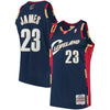 Image of LeBron James Cleveland Cavaliers Mitchell &amp; Ness 2008-09 Hardwood Classics Swingman Jersey - Navy 2019