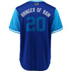 Image of Josh Donaldson "Bringer of Rain" Toronto Blue Jays Majestic Players' Weekend Cool Base Jersey – Royal/Light Blue 2019