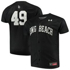 Long Beach State 49ers Under Armour Replica Logo Baseball Jersey - Black 2019