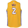Image of Lonzo Ball Los Angeles Lakers Youth Swingman Jersey Yellow - Icon Edition 2019