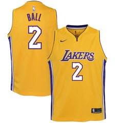 Lonzo Ball Los Angeles Lakers Youth Swingman Jersey Yellow - Icon Edition 2019